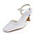 cheap Wedding Shoes-Women&#039;s Wedding Dress Party &amp; Evening Summer Crystal Buckle Chunky Heel Elastic Fabric Silver White Ivory