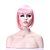 cheap Synthetic Trendy Wigs-Capless 2 Colors Middle Long Bobo Wig Synthetic Hair Wig Size can be Ajustbable
