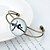 cheap Bracelets-Lureme® Simple Jewelry Time Gem Series The Girl Dancing Disc Charm Open Bangle Bracelet for Women and Girl