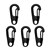 abordables Outils de camping, mousquetons et cordes-Mousquetons Boucles Mini Taille Compacte Pratique Alliage Randonnée Escalade Camping Extérieur Intérieur FURA Noir Argent 5 pcs