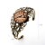 cheap Cuff Bracelets-Lureme® Vintage Jewelry Time Gem Series Clock with Dancer Antique Bronze Hollow Flower Open Bangle Bracelet for Women