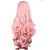 abordables Pelucas para disfraz-cosplay traje peluca peluca sintética cosplay peluca ondulada onda suelta kardashian onda suelta con flequillo peluca rosa muy larga pelo sintético rosa parte lateral de las mujeres rosa peluca de