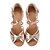 cheap Latin Shoes-Women&#039;s Latin Shoes Sandal Heel Buckle Animal Print Flared Heel Silver Gold Buckle