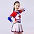 preiswerte Kindertanzkleidung-Cheerleader-Kostüme oben Rüschen Leistung Langarm Hoch Polyester
