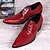 cheap Men&#039;s Oxfords-Men&#039;s Shoes Amir Limited Edition Red Grid Lines Stage Showing Wedding/Party Comfort Cowhide Leather Oxfords