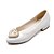 billige Flate sko til kvinner-Dame-Lakklær-Lav hæl-Hæler / Rund tå / Komfort-Høye hæler-Kontor og arbeid / Fritid-Rosa / Hvit / Grå
