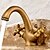 cheap Bathroom Sink Faucets-Bathroom Sink Faucet - Rotatable Antique Brass Centerset Two Holes / Two Handles Two HolesBath Taps