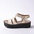 abordables Sandales femme-Femme Fille Similicuir Printemps Eté Automne Décontracté Habillé Boucle Combinaison Creuse Plateforme Creepers Blanc Noir Beige2,5 à 4,5