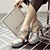 cheap Women&#039;s Sandals-Women&#039;s Shoes Leatherette Stiletto Heel Heels / Peep Toe Sandals Office &amp; Career / Dress / Casual Yellow / White