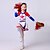 preiswerte Kindertanzkleidung-Cheerleader-Kostüme oben Rüschen Leistung Langarm Hoch Polyester