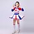 baratos Roupa Infantis de Dança-Trajes de Cheerleader Blusa Fru-Fru Espetáculo Manga Longa Alto Poliéster