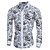 זול חולצות מודפסות לגברים-בגדי ריקוד גברים חולצה פרחוני צווארון רחב יומי דפוס שרוול ארוך רזה צמרות וינטאג&#039; לבן / סתיו / אביב