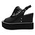 cheap Women&#039;s Sandals-Women&#039;s Shoes Leatherette Wedge Heel Peep Toe Sandals Dress Black / White