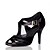 זול נעליים לטיניות-בגדי ריקוד נשים נעליים לטיניות סנדלים עקבים סטן אבזם שחור / אדום / הצגה / נעלי סלסה / אימון / EU39