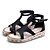 voordelige Damessandalen-Dames Platte sandalen Formeel Zomer Gesp Plateau Zachte zool Gladiator Microvezel Zwart Wit Bruin