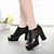 cheap Women&#039;s Sandals-Women&#039;s Shoes Leatherette Chunky Heel Heels / Peep Toe Sandals Outdoor / Office &amp; Career / Casual Black / White