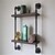 cheap Storage &amp; Organization-Vintage Wrought Iron Pipe Double Tier Metal Bathroom Shelf Para Banheiro Bath Shelves Bathroom Accessories 1pc Z52