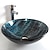 cheap Vessel Sinks-Contemporary Bathroom Sink Set,Tempered Glass Round Sink,Chrome Zinc Alloy Mounting Ring,Brass Bathroom Faucet