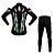 cheap Men&#039;s Clothing Sets-WOSAWE Men&#039;s Women&#039;s Long Sleeve Cycling Jersey with Tights Winter Spandex Polyester Green Bike Pants / Trousers Jersey Tights Breathable 3D Pad Quick Dry Anatomic Design Reflective Strips Sports