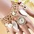 ieftine Ceasuri Tip Brățară-Pentru femei Ceas La Modă Ceas Brățară Simulat Diamant Ceas Quartz imitație de diamant Aliaj Bandă Flori Perle Auriu