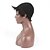 abordables Perruques sans bonnet-Rihanna chic et coupé court perruques naturelles brésilien Rémy vierge de cheveux sans bonnet noir perruques de cheveux humains
