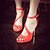 cheap Women&#039;s Sandals-Women&#039;s Suede Summer Stiletto Heel Buckle Black / Red