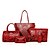 cheap Bag Sets-Women&#039;s PU(Polyurethane) Bag Set Bag Sets Artwork 6 Pieces Purse Set Red / Blue / Beige
