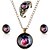 cheap Jewelry Sets-Lureme® Time Gem Series Vintage Bright Sky Pendant Necklace Stud Earrings Hollow Flower Bangle Jewelry Sets