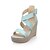 baratos Sandálias de mulher-Mulheres Sapatos Courino Verão Plataforma / Salto Plataforma Branco / Azul / Rosa claro / Calcanhares