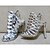billige Sandaler til kvinner-Dame Cross-Strap Sandals Kunstlær Sommer Slingback Sko / Ankelrem Stiletthæl Spenne Blå / Gylden / Fuksia / Fest / aften / Fest / aften