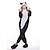 halpa Kigurumi-pyjamat-Aikuisten Kigurumi-pyjama Panda Eläin Pyjamahaalarit Polar Fleece Musta Cosplay varten Miehet ja naiset Animal Sleepwear Sarjakuva Festivaali / loma Puvut