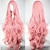 abordables Pelucas para disfraz-cosplay traje peluca peluca sintética cosplay peluca ondulada onda suelta kardashian onda suelta con flequillo peluca rosa muy larga pelo sintético rosa parte lateral de las mujeres rosa peluca de