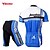 cheap Men&#039;s Clothing Sets-TASDAN Men&#039;s Short Sleeve Cycling Jersey with Shorts Red Blue Solid Color Bike Shorts Jersey Clothing Suit Breathable 3D Pad Quick Dry Reflective Strips Back Pocket Sports Solid Color Mountain Bike