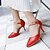levne Dámské sandály-Dámské Koženka Léto Šaty Party Mašle Imitace perel Vysoký Bílá Červená Růžová 5 - 7 cm
