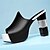 cheap Women&#039;s Sandals-Women&#039;s Shoes Leatherette Chunky Heel Peep Toe Sandals Office &amp; Career / Party &amp; Evening / Dress Black / White