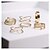 זול Fashion Ring-שרשרת / טבעת X טבעת מוזהב סגסוגת נסיכה נשים בלתי שגרתי עיצוב מיוחד 7 / בגדי ריקוד נשים / זירקון