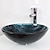 abordables Éviers-Ensemble de lavabo de salle de bain contemporain, lavabo rond en verre trempé, anneau de montage en alliage de zinc chromé, robinet de salle de bain en laiton