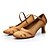 abordables Zapatos de salón y de baile moderno-Mujer Zapatos de Baile Moderno Salón Zapatos de Salsa Tacones Alto Corbata de Lazo Corte Tacón Personalizado Negro Marrón Hebilla / Interior / Seda