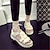 cheap Women&#039;s Sandals-Women&#039;s Outdoor Casual Summer Lace-up Platform Creepers Leatherette Black White