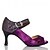 cheap Latin Shoes-Women&#039;s Latin Shoes / Salsa Shoes Sparkling Glitter / Satin Sandal / Heel Sparkling Glitter / Buckle Customized Heel Customizable Dance Shoes Purple / Indoor / Performance / Practice