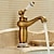 abordables Classiques-Robinet d&#039;évier de salle de bain rétro Un centre rotatif en laiton antique pivotant facile à appliquer un robinet de bain à un trou