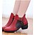 זול סניקרס לריקוד-בגדי ריקוד נשים סניקרס לריקוד נעלי ספורט עקב קובני מיקרופייבר רוכסן שחור / אדום / בז&#039; / EU41
