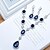 cheap Jewelry Sets-Women&#039;s Blue Gem Zircon Necklace&amp;Earrngs Jewelry Set for Wedding Party