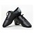 cheap Latin Shoes-Men&#039;s Latin Shoes / Jazz Shoes / Dance Sneakers Leather Flat Chunky Heel Customizable Dance Shoes Black / Performance