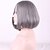 cheap Synthetic Trendy Wigs-Synthetic Wig Straight Straight Bob With Bangs Wig Short Grey Synthetic Hair Women&#039;s Middle Part Bob Gray