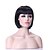 cheap Synthetic Trendy Wigs-Synthetic Wig Straight Kardashian Straight Bob With Bangs Wig Short Natural Black Synthetic Hair Women&#039;s Black hairjoy