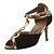 levne Boty na latinskoamerické tance-Women&#039;s Latin Shoes Flocking Buckle Sandal / Heel Buckle / Hollow-out Customized Heel Customizable Dance Shoes Gold / Indoor / Performance / Practice / Professional