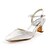 cheap Wedding Shoes-Women&#039;s Wedding Dress Party &amp; Evening Summer Crystal Buckle Chunky Heel Elastic Fabric Silver White Ivory