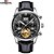 cheap Mechanical Watches-Carnival Men&#039;s Skeleton Watch Hollow Engraving Automatic self-winding Leather Band Black