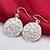 cheap Earrings-lureme® Fashion Style Silver Plated Round Leaf Shaped with Zircon Dangle  Earrings